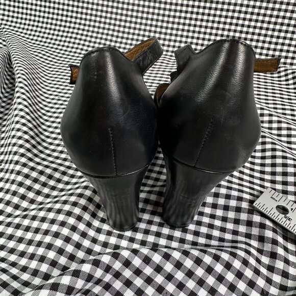 Miz Mooz Sailor Black T-Strap Ruffle Heel Retro Twee Cosplay Women's Size 9.5 - Picture 6 of 6